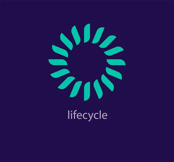 Cycle Vie Logo Développement Éducation Design Unique Modèle Logo Boucle — Image vectorielle