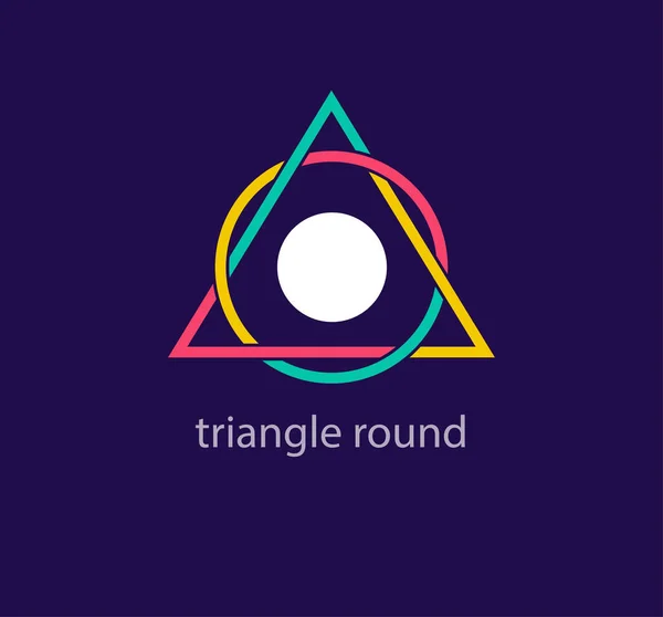 Logo Redondo Triangular Entrelazado Transiciones Color Únicas Plantilla Logotipo Creativo — Archivo Imágenes Vectoriales