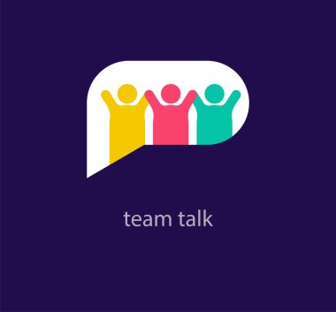 Konuşma baloncukları olan bir grup insan