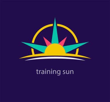 Güneş logosu tasarım vektör şablonu