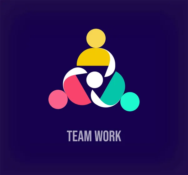 Командные Рабочие Идея Солидарности Современный Логотип Уникальные Цветовые Переходы Шаблон — стоковый вектор