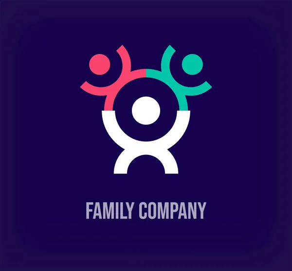 Teamwork Family Business People Solidarity Idea Modern Logo Unique Color — Stock Vector