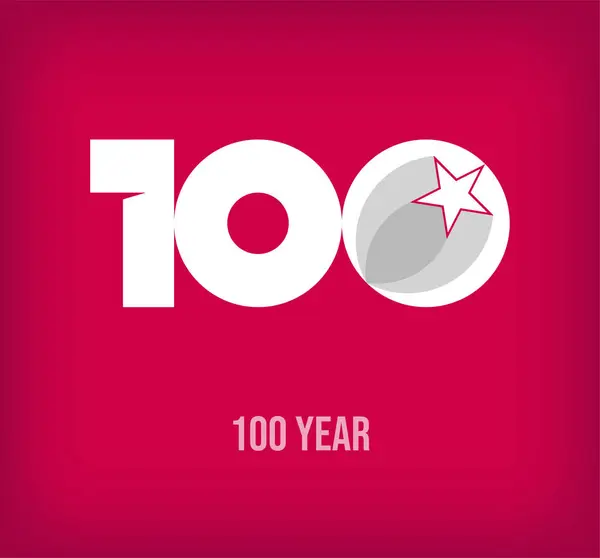 Rising Star 100Th Anniversary Celebration Modern Professional 100Th Anniversary Logo — Stock Vector