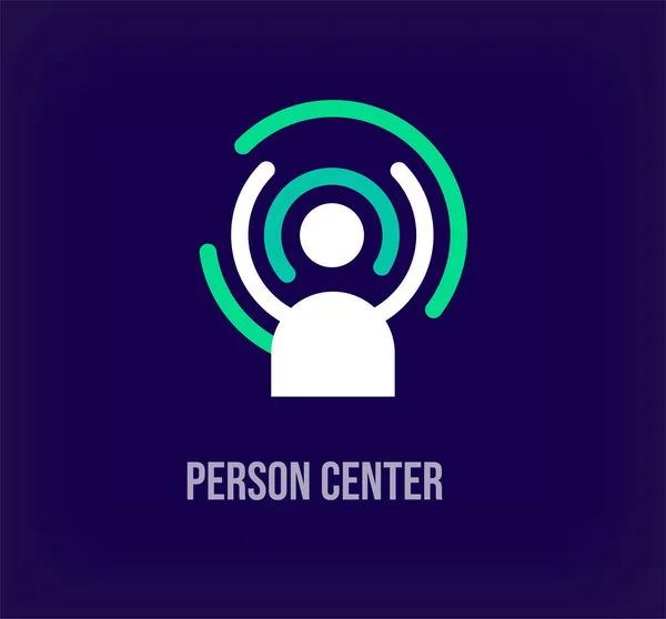 Creative People Center Logo Unique Color Transitions Favorite Staff Corporate — Stock Vector