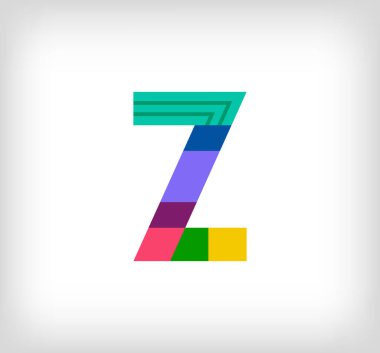 Yaratıcı soyut harf Z çok renkli doğrusal logo. Yeni pop sanatları renkleri olan modern harf dizeleri. Yazı tipi alfabe şablonu. Yaratıcı eğitim geometrik.vektör