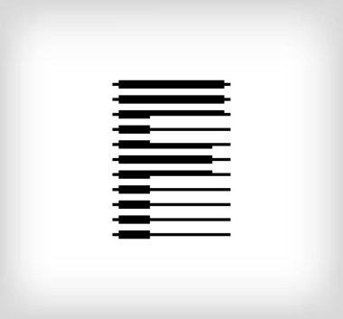 F harfi logo ikonu tasarımı, vektör illüstrasyonu. F harfi, satır kombinasyonu ile oluşmuş. Yaratıcı düz tasarım biçimi.