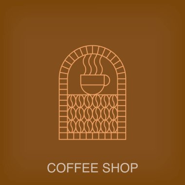 Yaratıcı kahve dükkanı logosu. Şirket ve kafe logo şablonu vektörü.