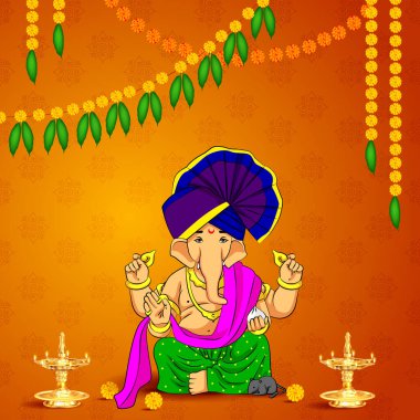 happy Ganesh Chaturthi greetings. vector illustration design. clipart