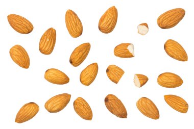 Bademler beyaz arka planda izole edilmiş. en üstteki görünüm