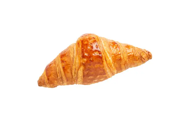 Läckra Färska Croissant Isolerad Vit Bakgrund — Stockfoto