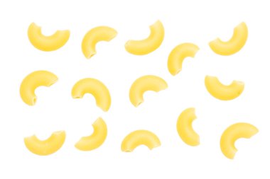 Makarna beyaz arkaplanda izole edildi