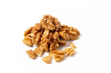 Ceviz izli beyaz arkaplan üst görünümü