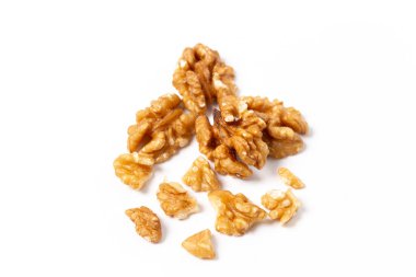 Ceviz izli beyaz arkaplan üst görünümü