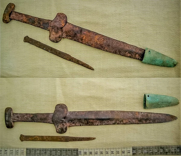 Ancient Scythian sword Dagger Akinak, Akinak 5th - 3rd century BC and a Scythian knife with an ornament