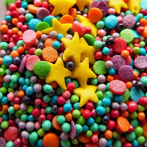 Multi Gekleurde Snoepgoed Poeder Voor Paastaart Een Witte Achtergrond — Stockfoto