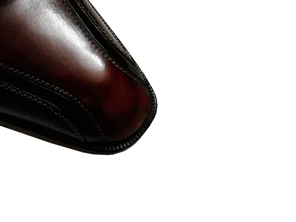 Dedo Sapato Clássico Fundo Branco Isolado — Fotografia de Stock