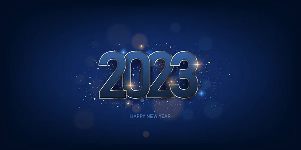 Happy New Year 2023 Background Holiday Greeting Card Design Vector — Stock Vector