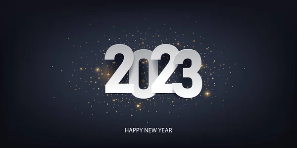 Happy New Year 2023 Background Holiday Greeting Card Design Vector — Διανυσματικό Αρχείο