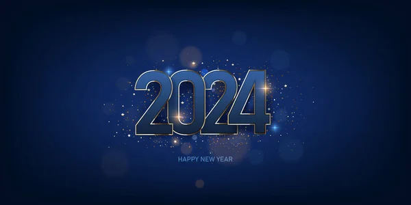 Szczęśliwego Nowego Roku 2024 Tle Projekt Świątecznej Kartki Życzeniami Ilustracja — Wektor stockowy