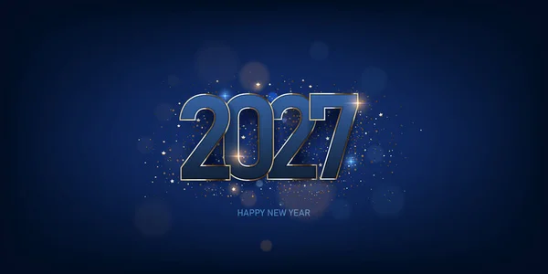 Happy New Year 2027 Background Holiday Greeting Card Design Vector — Stock Vector