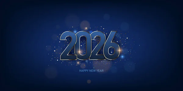 Feliz Año Nuevo 2026 Fondo Diseño Tarjeta Felicitación Navideña Ilustración — Vector de stock