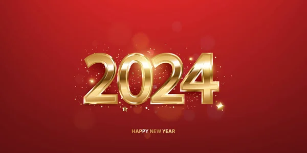 Happy New Year 2024 Background Holiday Greeting Card Design Vector Graphics
