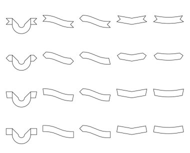 Çizgi kurdele afişi. Dekorasyon için tasarım ögeleri.