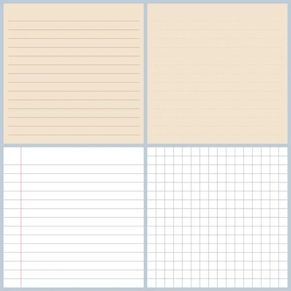 Notizbuch Papierhintergrund Abstraktes Muster Einfache Form Linienhintergrund Set Vektorillustration — Stockvektor
