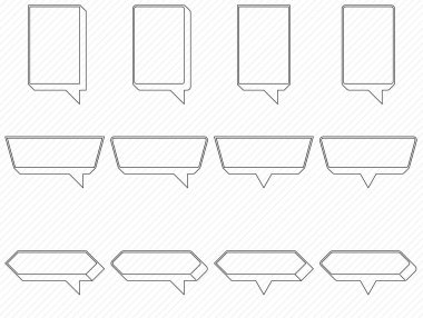 Satır konuşma kutusu, konuşma kutusu seti, ileti için çerçeve, ileti için kutu.