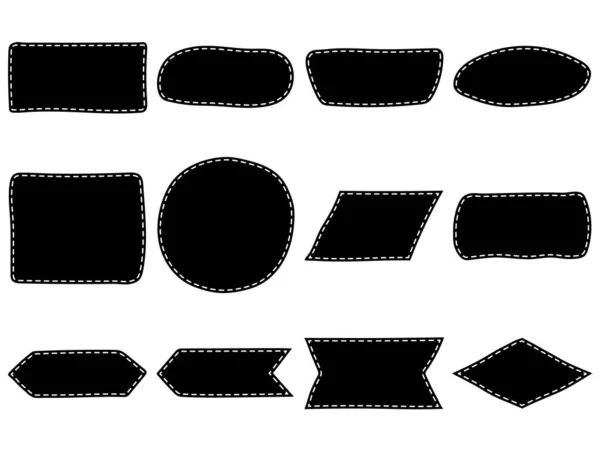 ブラックラベル幾何学的形状 ラベル手描き メッセージのフレーム ラベルシンプルな形状 — ストックベクタ