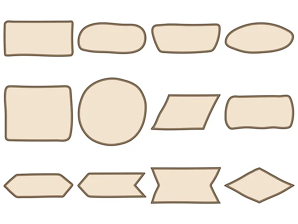 ラベル幾何学的形状 ラベル手描き メッセージのフレーム ラベルシンプルな形状 — ストックベクタ