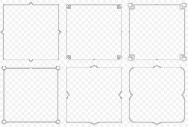 Line frame simple design. Frame decorative elements. Vintage frame.