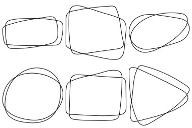 Frame border hand drawn simple design. Frame decorative elements. Line frame hand drawn.