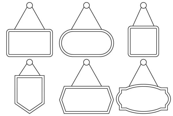 Ensemble Vectoriel Panneau Signalisation Style Dessin Animé Simple Panneau — Image vectorielle