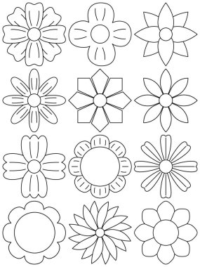 Çiçek vektör kümesi, Çiçek basit çizgi film biçimi.