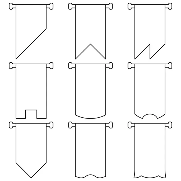 Drapeau Design Simple Drapeau Éléments Décoratifs — Image vectorielle