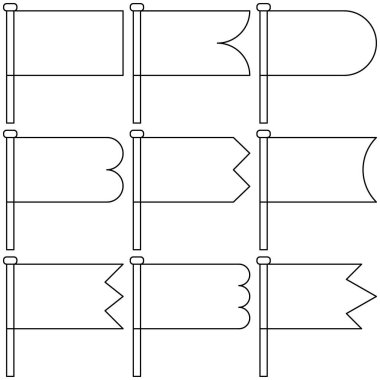 Bayrak basit tasarım. Bayrak dekoratif elementleri.