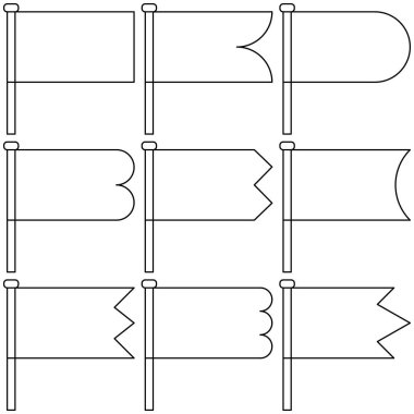 Bayrak basit tasarım. Bayrak dekoratif elementleri.