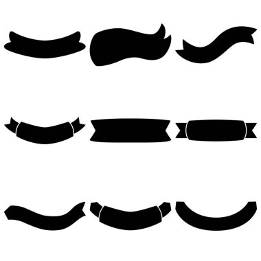 Kurdele pankartı. Dekorasyon için tasarım ögeleri.