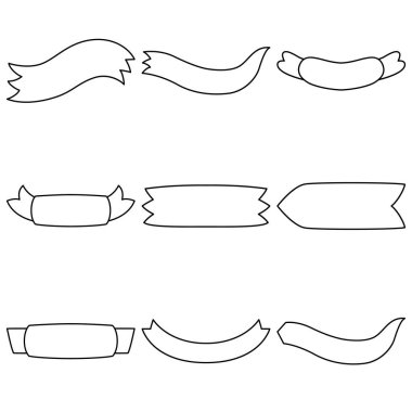Kurdele pankartı. Dekorasyon için tasarım ögeleri.