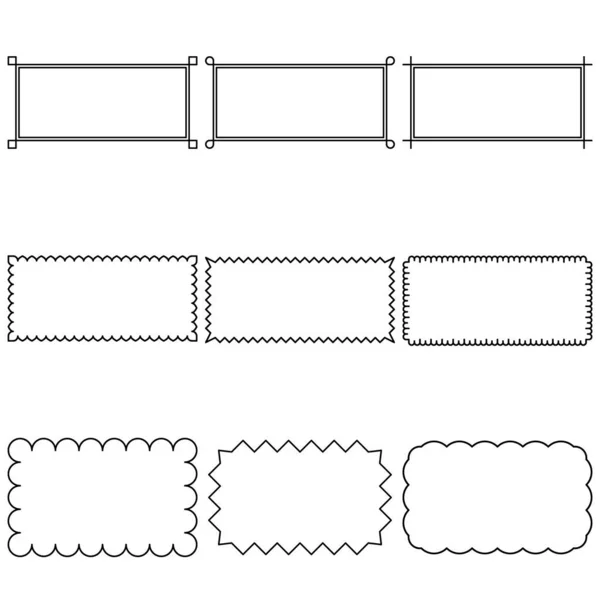 Moldura Borda Geométrica Design Simples Estrutura Elementos Decorativos —  Vetores de Stock