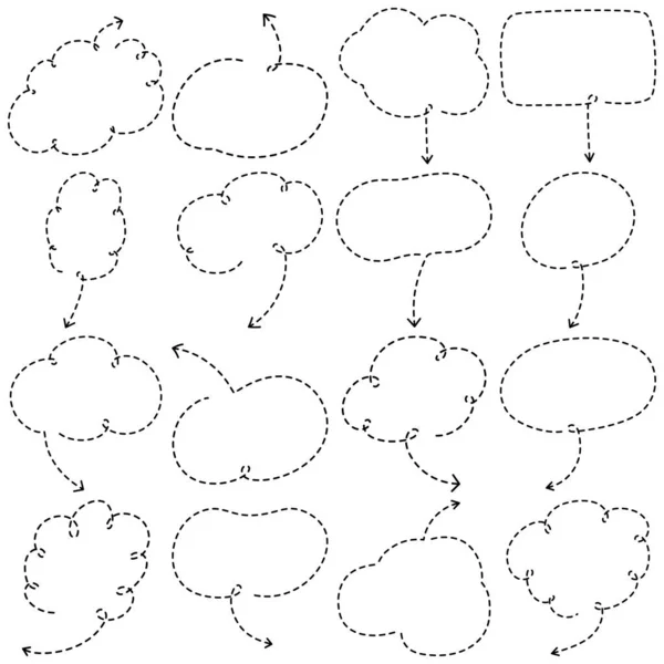 语音泡泡简单设计 框架边界手绘简单的设计 言语泡沫装饰元素 — 图库矢量图片