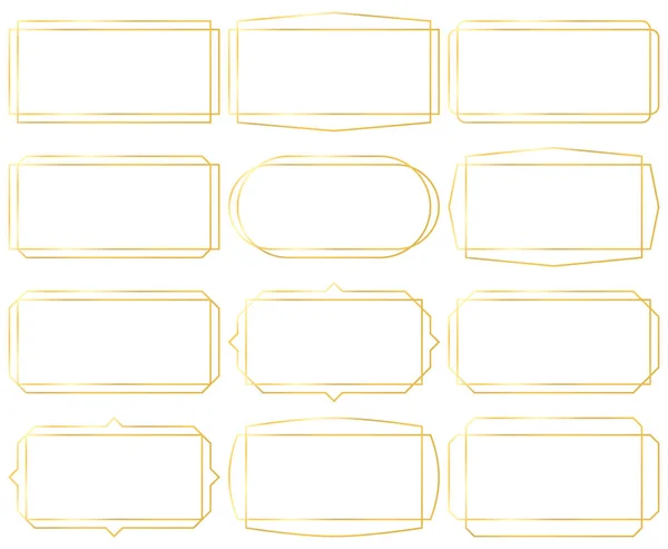 框架黄金复古 框架边界简单的设计 框架装饰要素 — 图库矢量图片