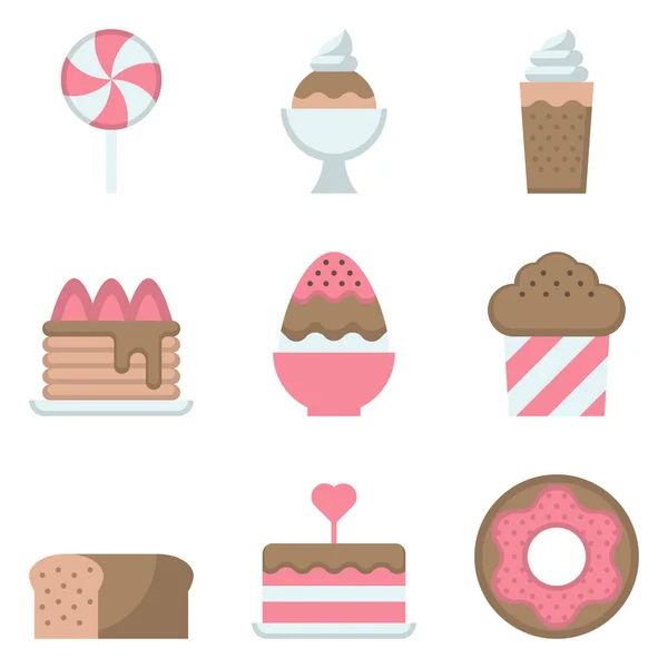 stock vector Food and sweet icon set, Food and sweet vector set, Food and sweet icon for website, application, printing, document, poster design, etc.