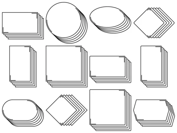 Etiketten Geometrisch Rahmen Für Aussage Rahmen Dekorative Elemente — Stockvektor