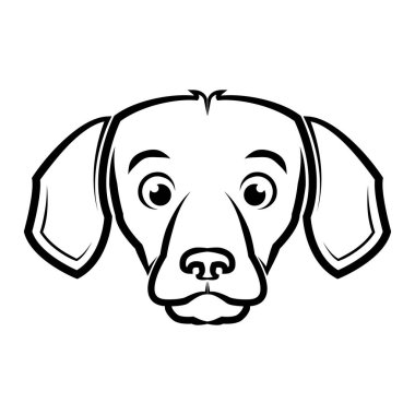 Siyah beyaz çizgili köpek kafası sanatı. Sembol, maskot, simge, avatar, dövme, tişört tasarımı, logo veya herhangi bir tasarım için iyi bir kullanım