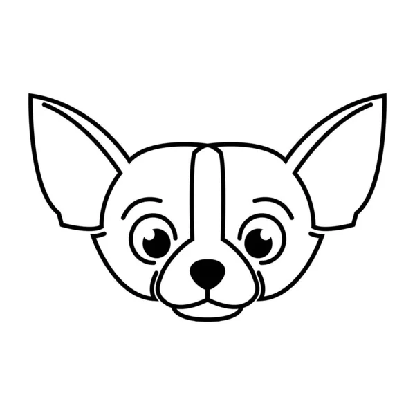 Aranyos Rajzfilm Vektor Illusztráció Ikon Egy Chihuahua Kiskutya Körvonalazott Stílus — Stock Vector