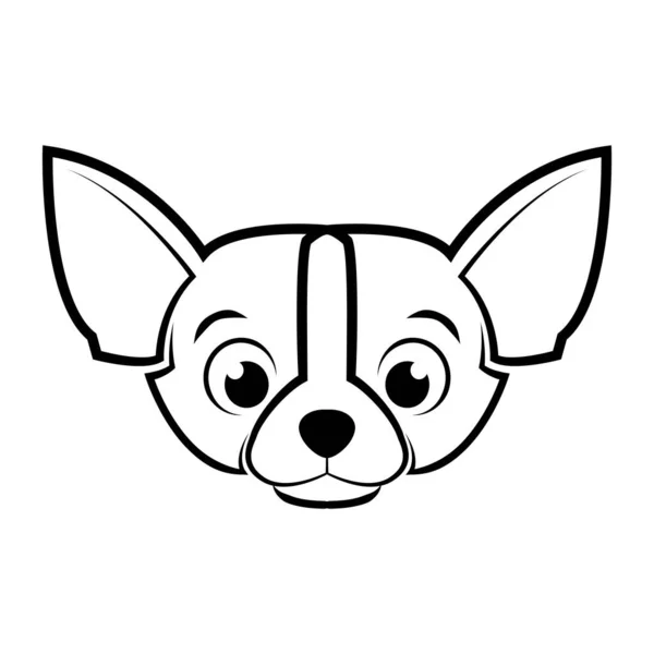 Cute Cartoon Vector Illustration Icon Chihuahua Dog 스타일입니다 — 스톡 벡터