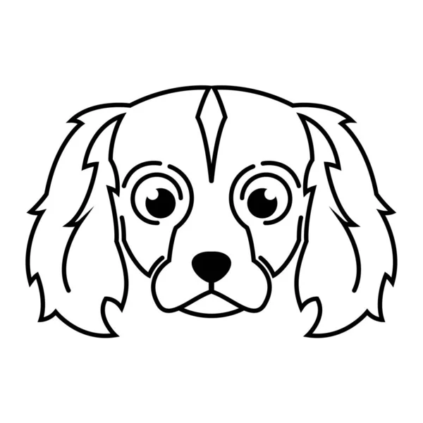 かわいい漫画ベクトル英語のコッカースパニエル子犬の犬のイラストアイコン アウトラインスタイルです — ストックベクタ