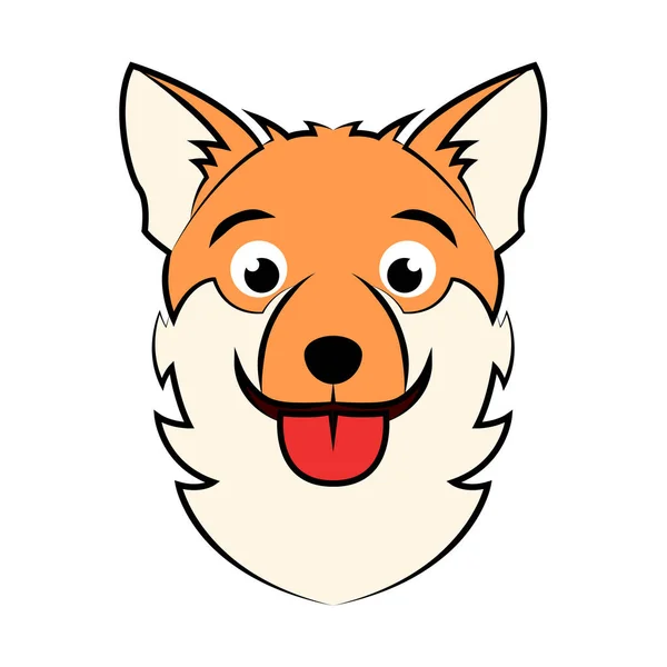 Barevný Obraz Corgi Puppy Dog Head Dobré Použití Pro Symbol — Stockový vektor